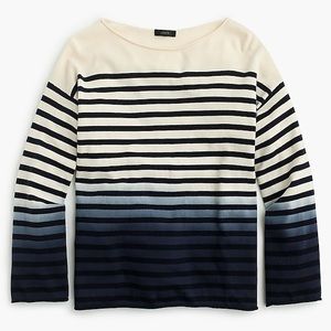 J Crew Dip Dye Striped Sweater